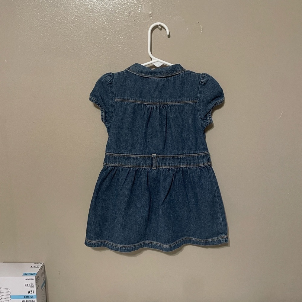 OshKosh B'gosh Denim Blue Dress with Embroidery - Picture 3 of 4